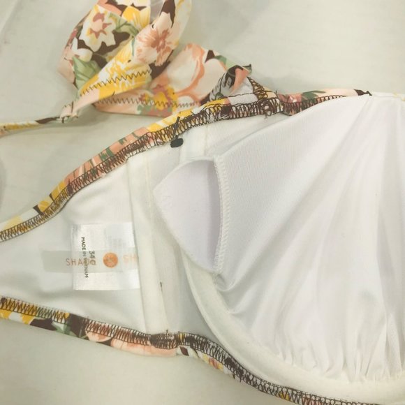 Shade And Shore Women's Size 34C Ruffle Strap Bikini Swim Top Cinnamon NWOT - Picture 4 of 12